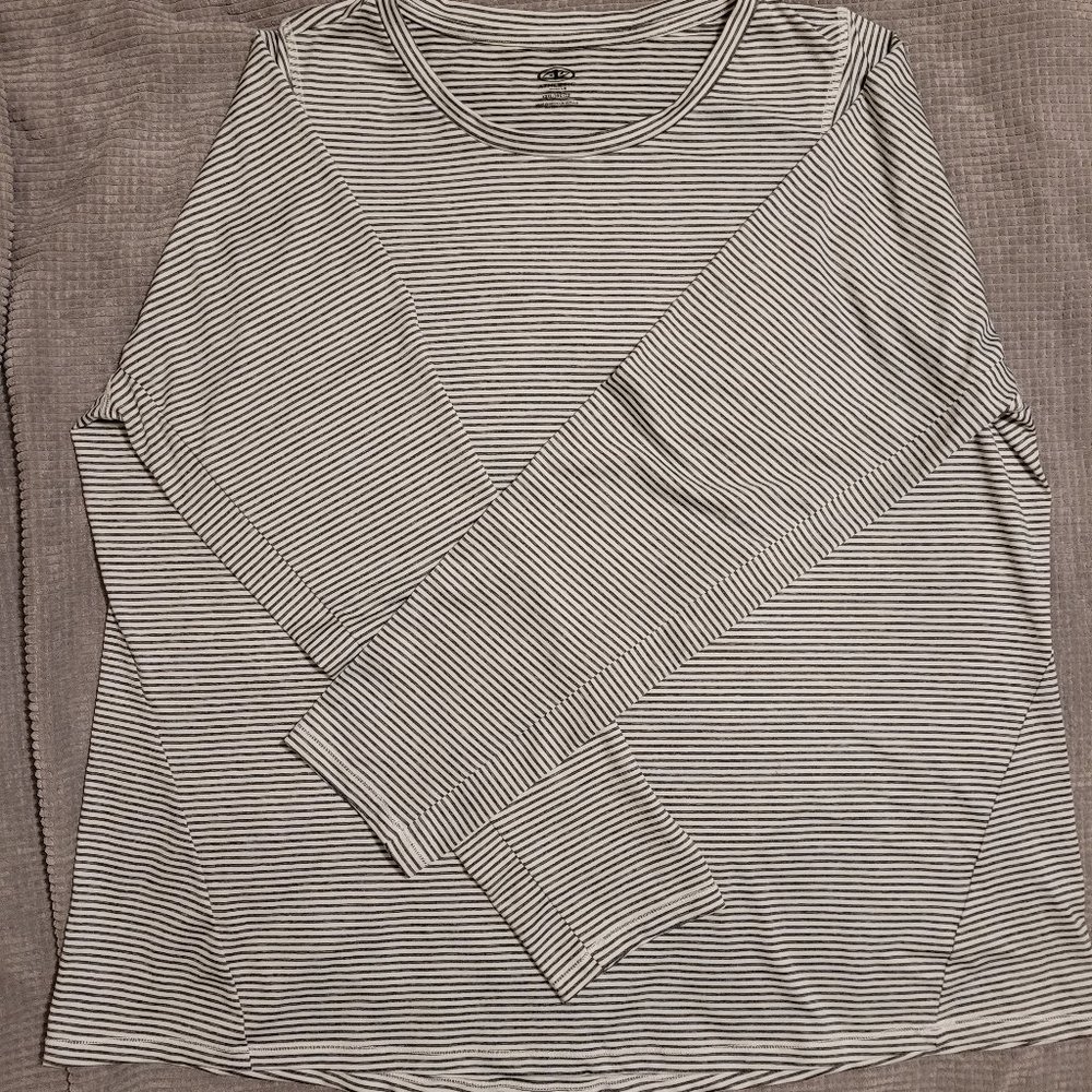 Athletic XXL Striped Active Wear Top